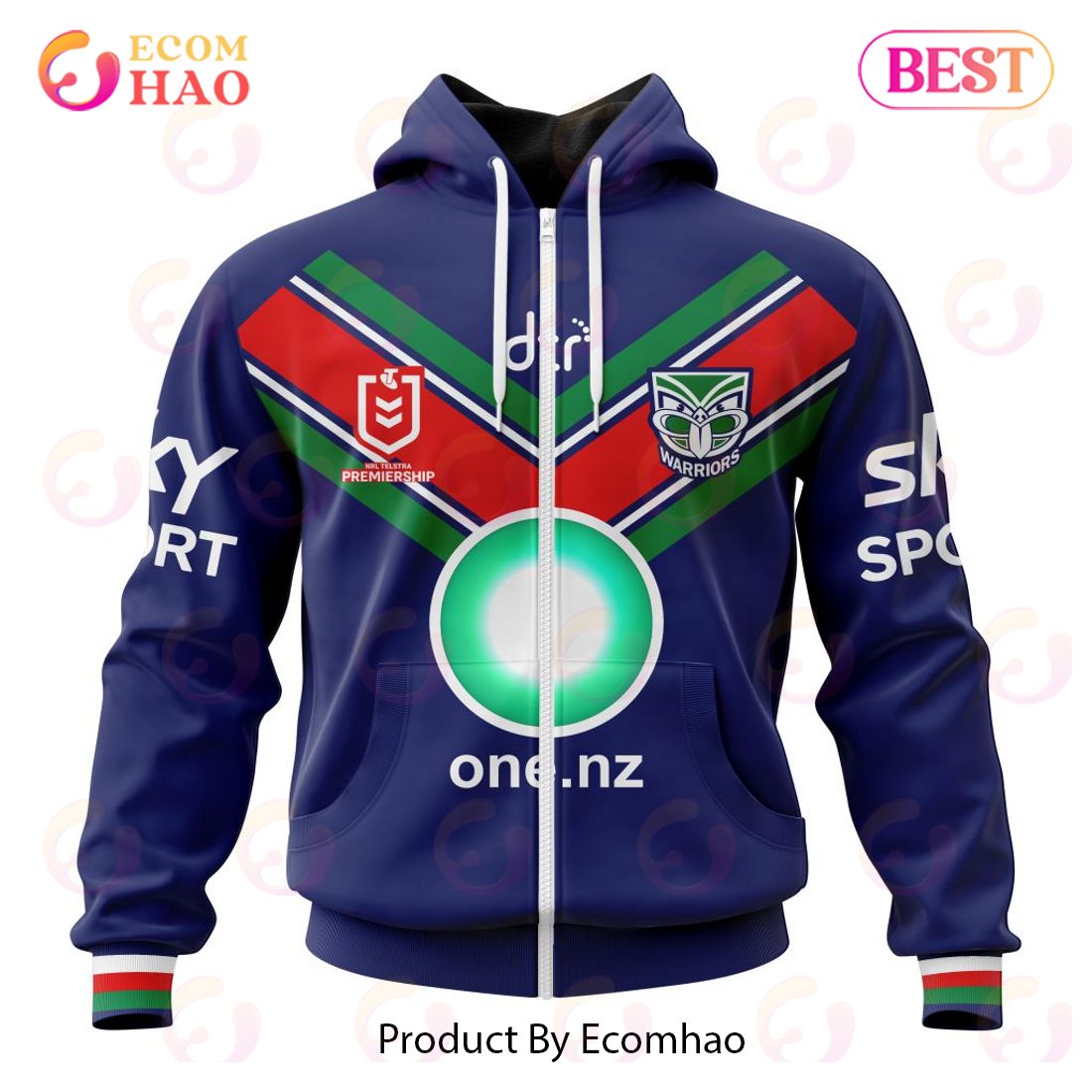 NRL New Zealand Warriors Home Kits 2023 3D Hoodie