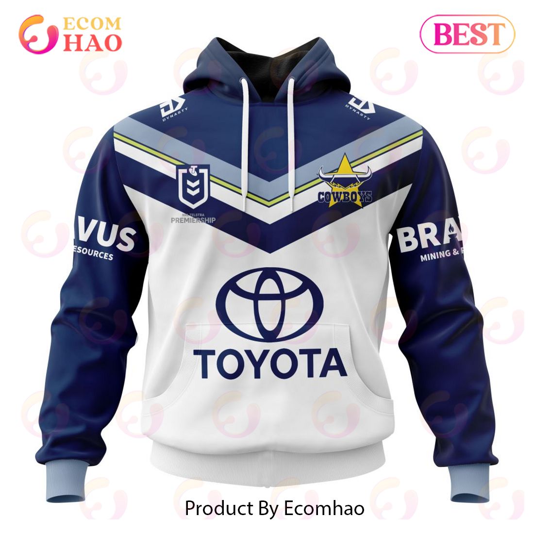 NRL North Queensland Cowboys Away Kits 2023 3D Hoodie