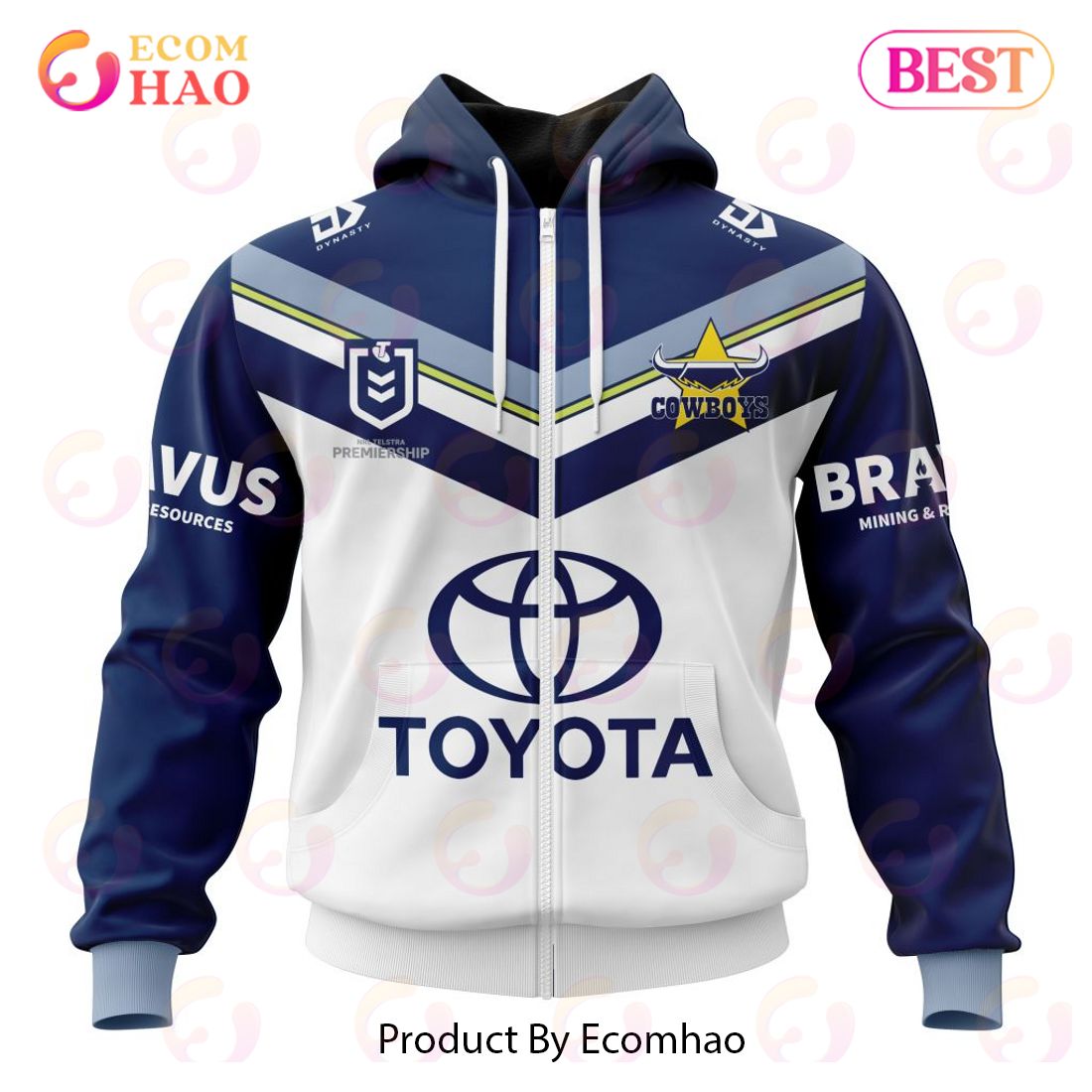 NRL North Queensland Cowboys Away Kits 2023 3D Hoodie