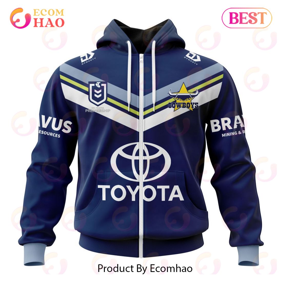 NRL North Queensland Cowboys Home Kits 2023 3D Hoodie