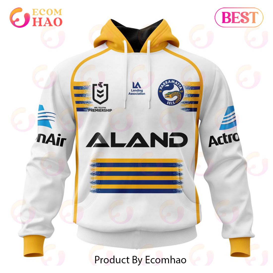 NRL Parramatta Eels Away Kits 2023 3D Hoodie