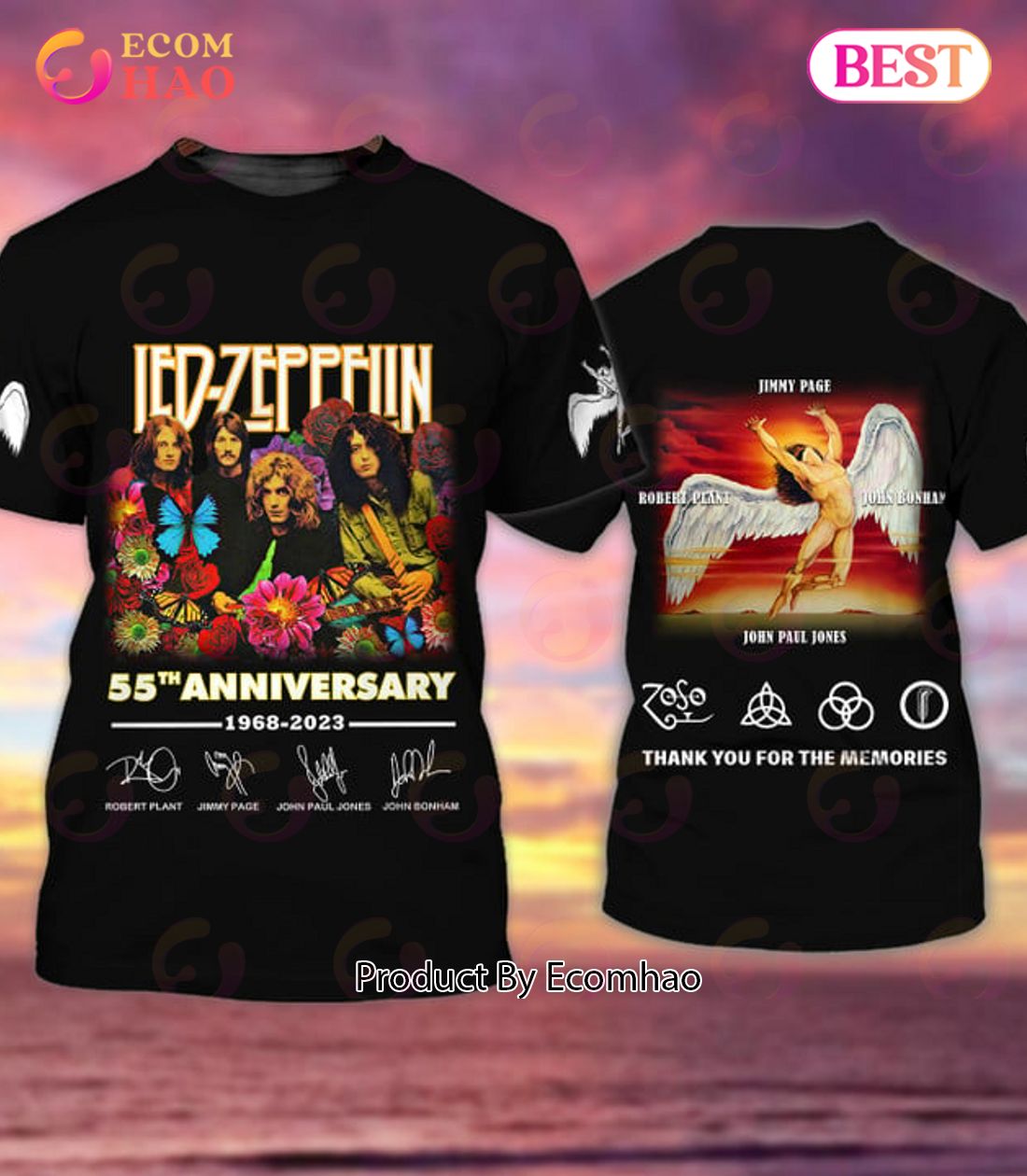 55th Anniversary Led Zeppelin, Thank you for the memories 3D Shirt 3D T-Shirt