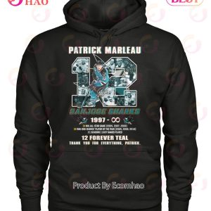 Patrick Marleau San Jose Sharks 1997 – Infinity 12 Forever Teal Thank You For The Memories T-Shirt