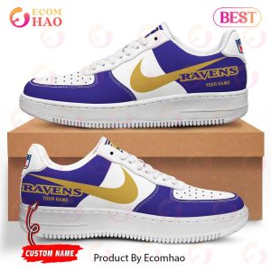 Custom Name NFL Baltimore Ravens Personalized Air Force 1 Shoes, AF Sneakers