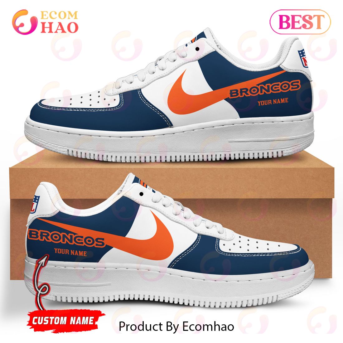 Limited Edition] NFL Denver Broncos Custom Nike Air Force 1 Sneakers