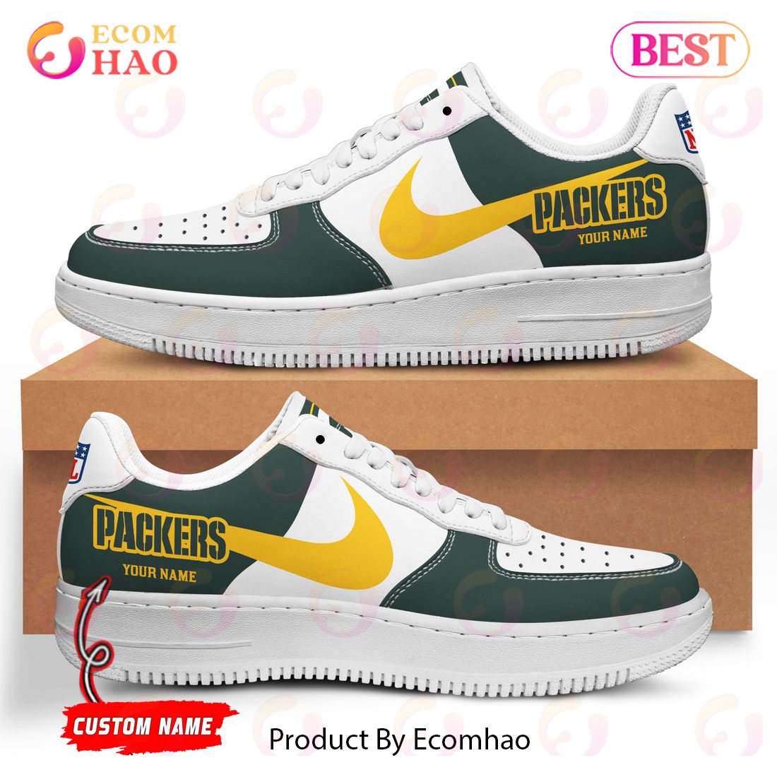 Personalized NFL Green Bay Packers Custom Name Air Force Shoes - Tagotee