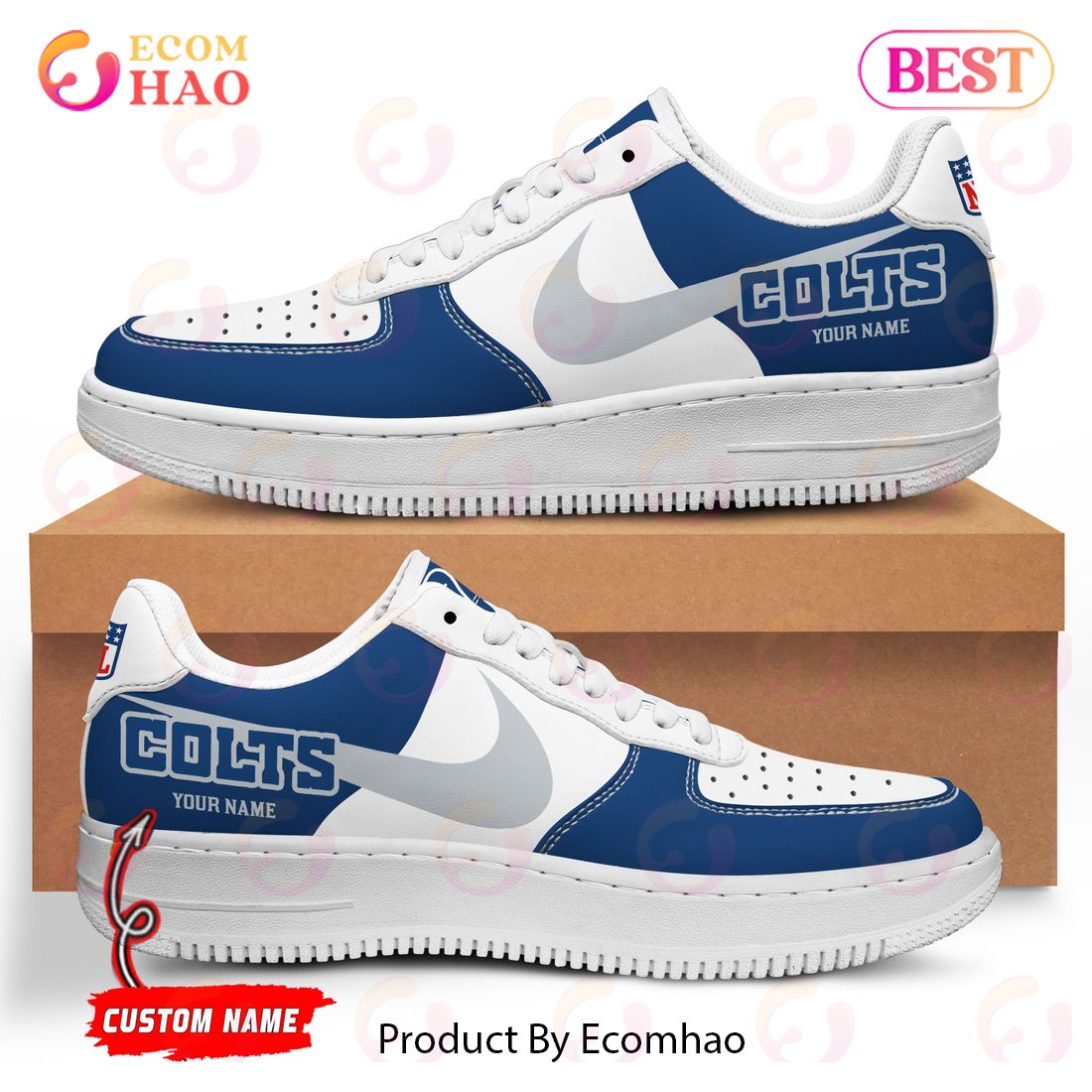 Custom Name NFL Indianapolis Colts Personalized Air Force 1 Shoes, AF Sneakers