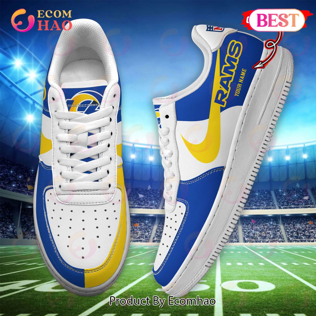Custom Name NFL Los Angeles Rams Personalized Air Force 1 Shoes, AF  Sneakers - Ecomhao Store