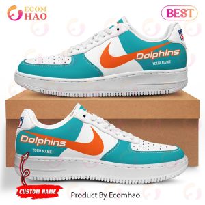 Personalized NFL Miami Dolphins Nike Air Force 1 Sneaker - LIMITED EDITION