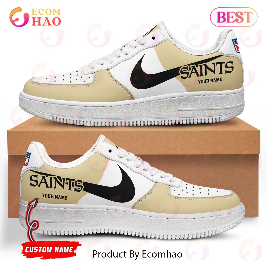 Custom Name NFL New Orleans Saints Personalized Air Force 1 Shoes, AF Sneakers