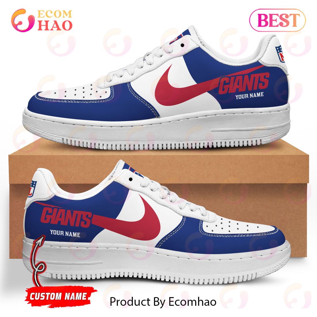 Limited Edition] NFL New York Giants Custom Nike Air Force Sneakers