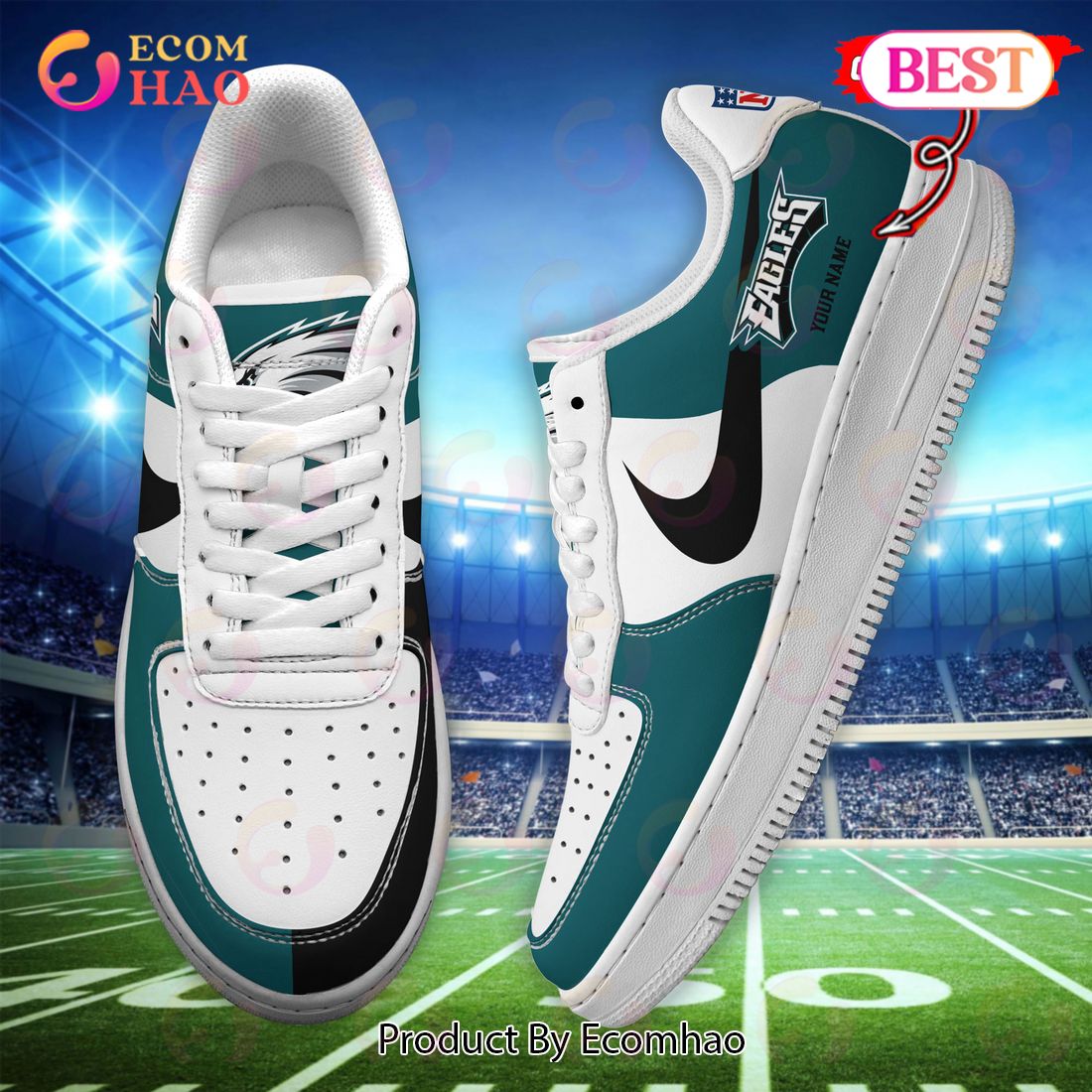 Custom Name NFL Philadelphia Eagles Personalized Air Force 1 Shoes, AF  Sneakers - Ecomhao Store