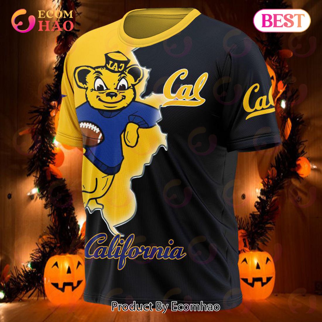 California Golden Bears 3D T-Shirt Mascot