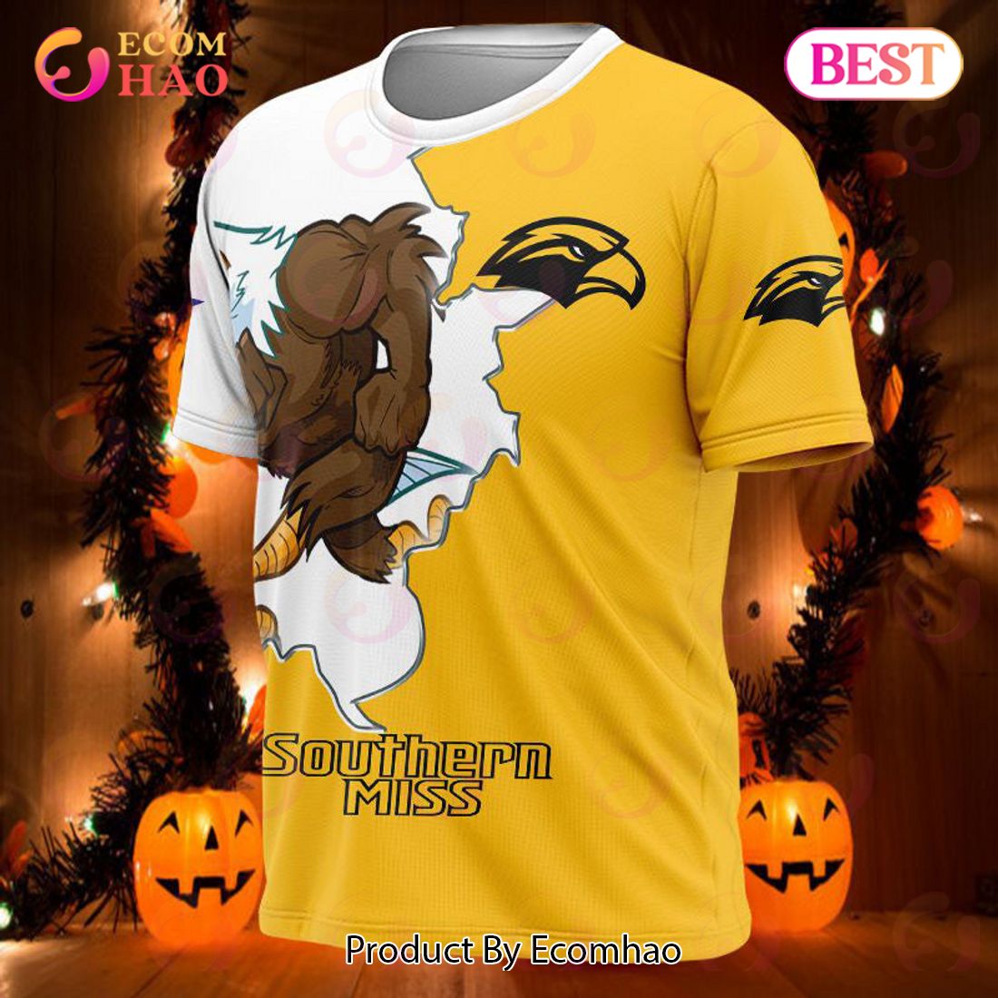 Southern Miss Golden Eagles 3D T-Shirt Mascot