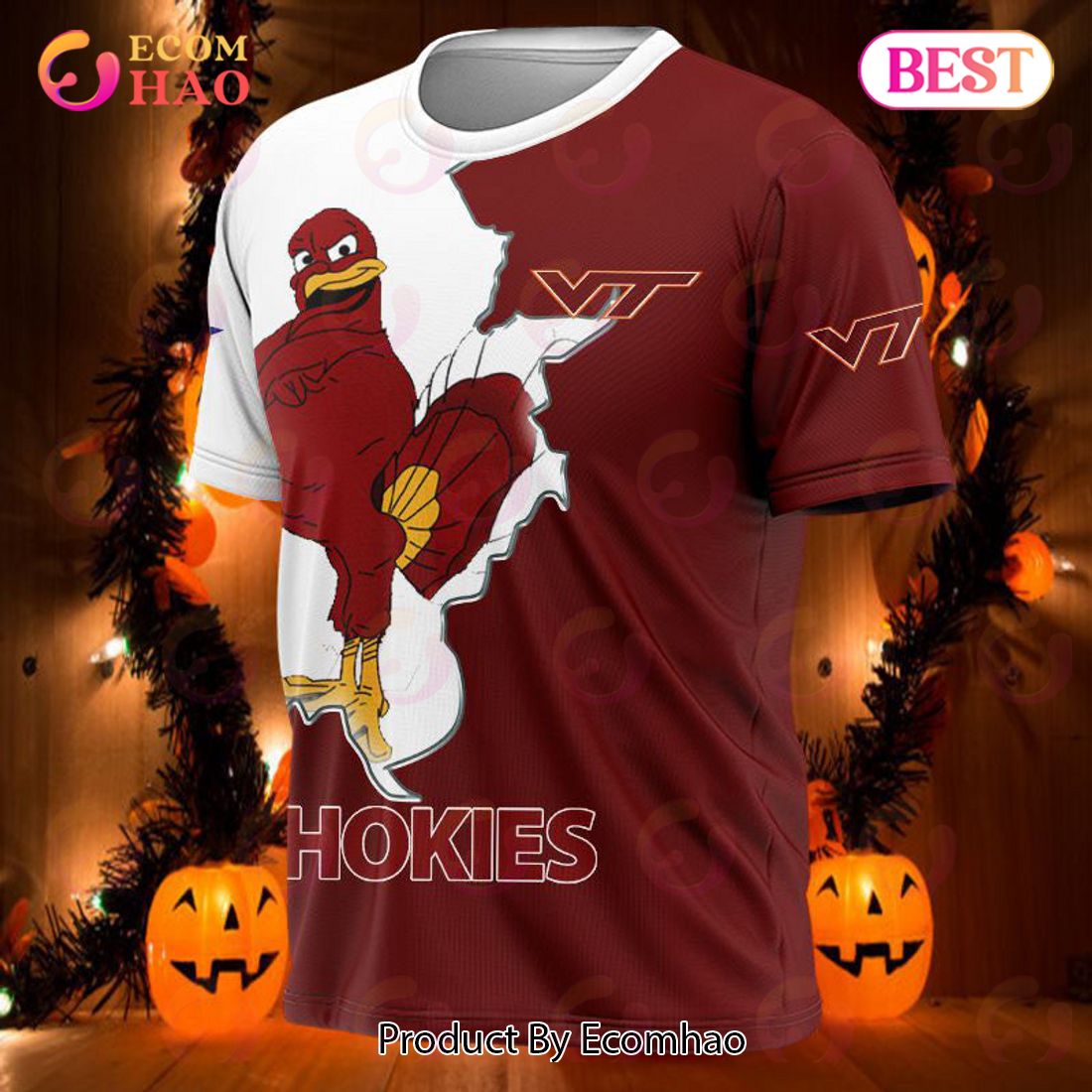 Virginia Tech Hokies 3D T-Shirt Mascot