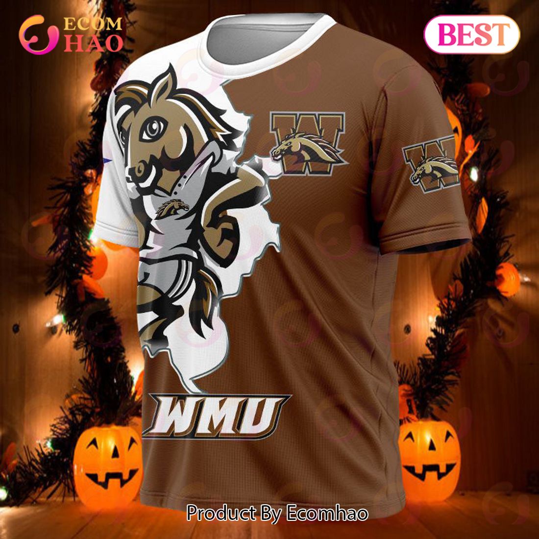 Western Michigan 3D T-Shirt Mascot