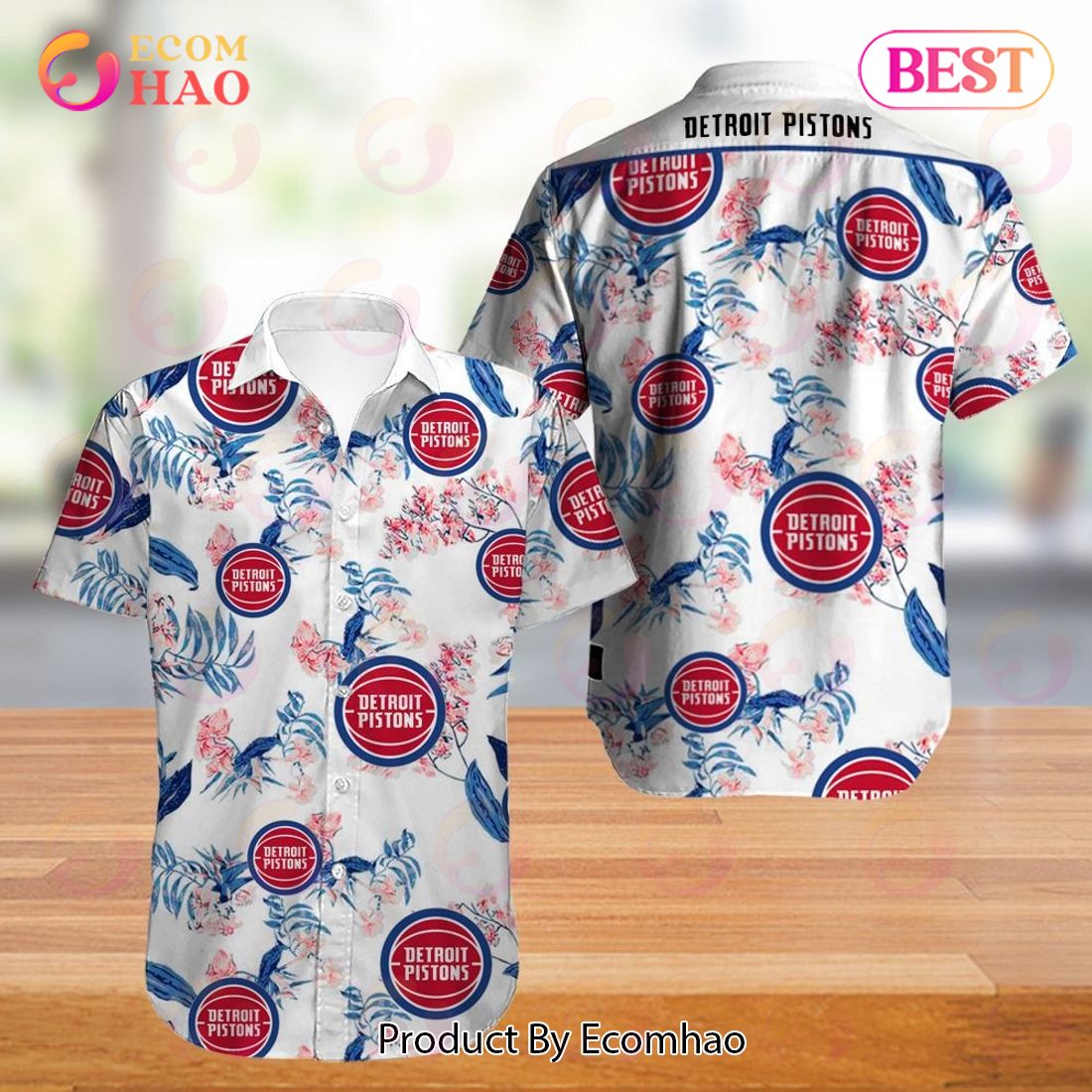 SALE NBA Vintage Detroit Pistons Hawaiian Shirt