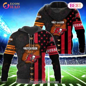 NFL Tampa Bay Buccaneers Specialized Design With Flag Mix Harley Davidson 3D Hoodie