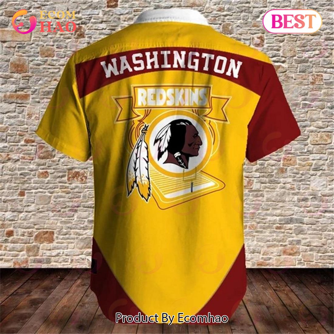 SALE NFL Men's Washington Redskins Hawaiian Shirt Fireball Button Short  Sleeve - Ecomhao Store