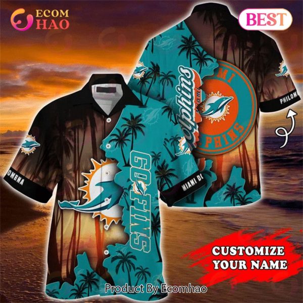 SALE NFL Miami Dolphins Hawaiian Shirt Customize Your Name