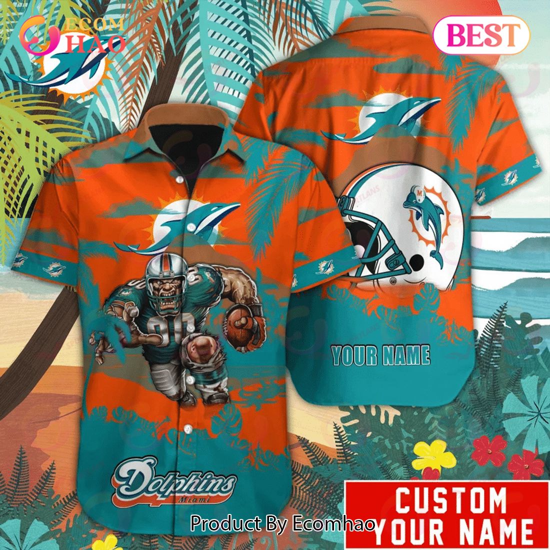 SALE NFL Miami Dolphins Button Down Shirt 3D Print