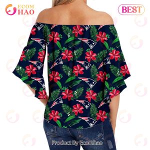 SALE NFL New England Patriot Shirt Womens Floral Printed Strapless Short Sleeve