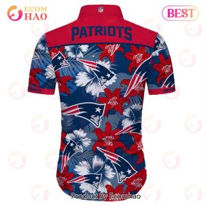 SALE NFL New England Patriots Hawaiian Shirt Tropical Flower Short Sleeve