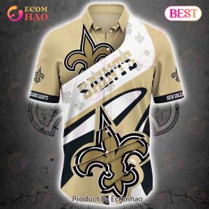 SALE NFL New Orleans Saints Button Up Shirt Short Sleeve Big Logo
