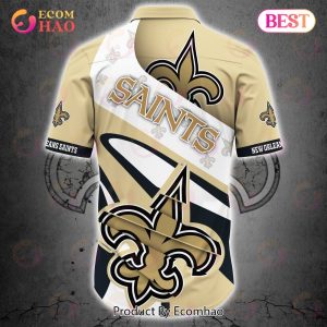 SALE NFL New Orleans Saints Button Up Shirt Short Sleeve Big Logo