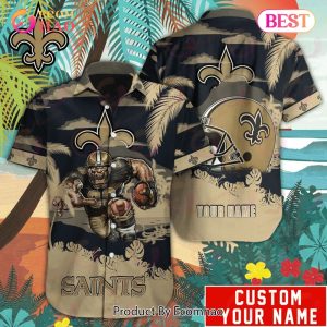 SALE NFL New Orleans Saints Hawaiian Shirt Mascot Customize Your Name
