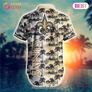 SALE NFL New Orleans Saints Hawaiian Shirt Palm Tree Pattern
