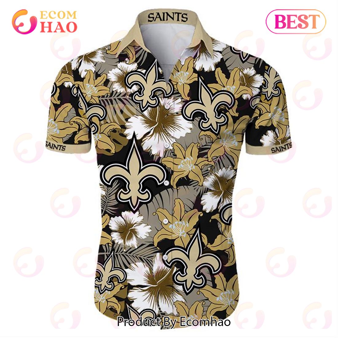 SALE NFL New Orleans Saints Hawaiian Shirt Mascot Customize Your Name