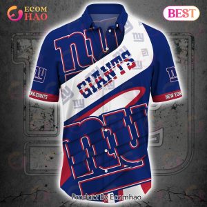SALE NFL New York Giants Button Up Shirt Short Sleeve Big Logo