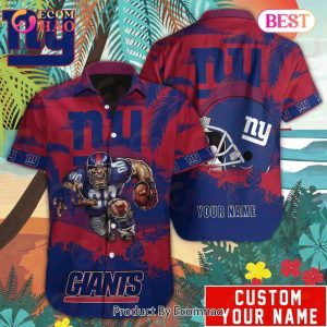 SALE NFL New York Giants Hawaiian Shirt Mascot Customize Your Name