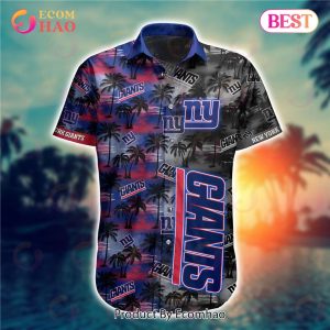 SALE NFL New York Giants Hawaiian Shirt Palm Tree Pattern