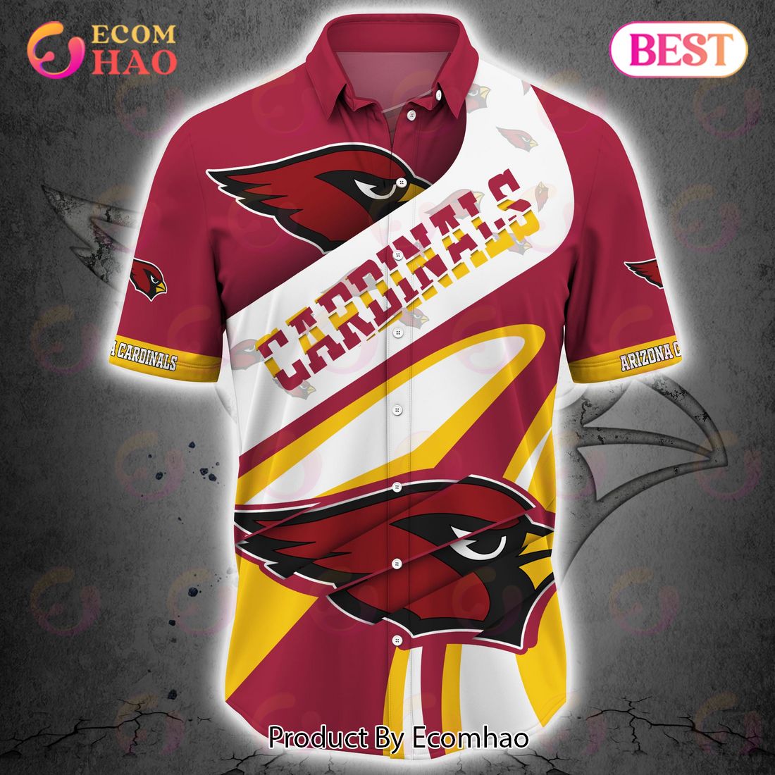 SALE NFL Arizona Cardinals Hawaiian Shirt Palm Tree Pattern