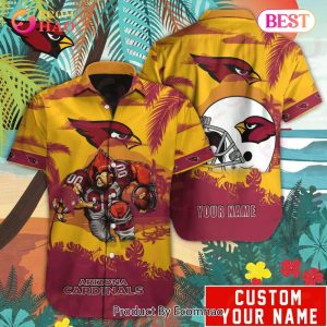 SALE NFL Arizona Cardinals Hawaiian Shirt Mascot Customize Your Name