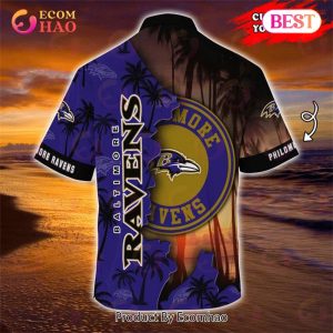 SALE NFL Baltimore Ravens Hawaiian Shirt Customize Your Name