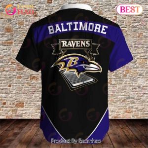 SALE NFL Baltimore Ravens Hawaiian Shirt Fireball Button Short Sleeve