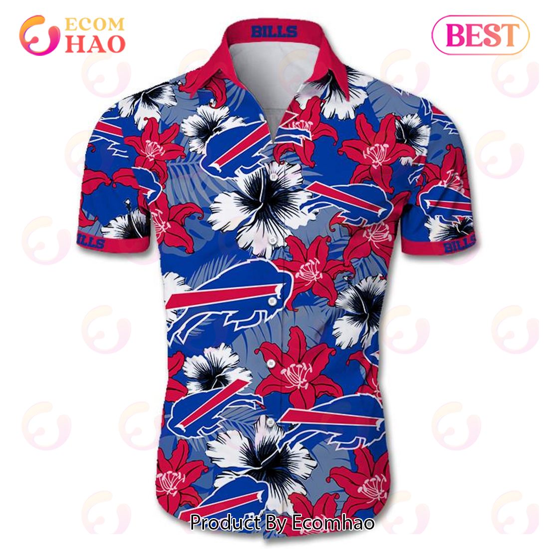 SALE NFL Buffalo Bills Hawaiian Shirt Mascot Customize Your Name