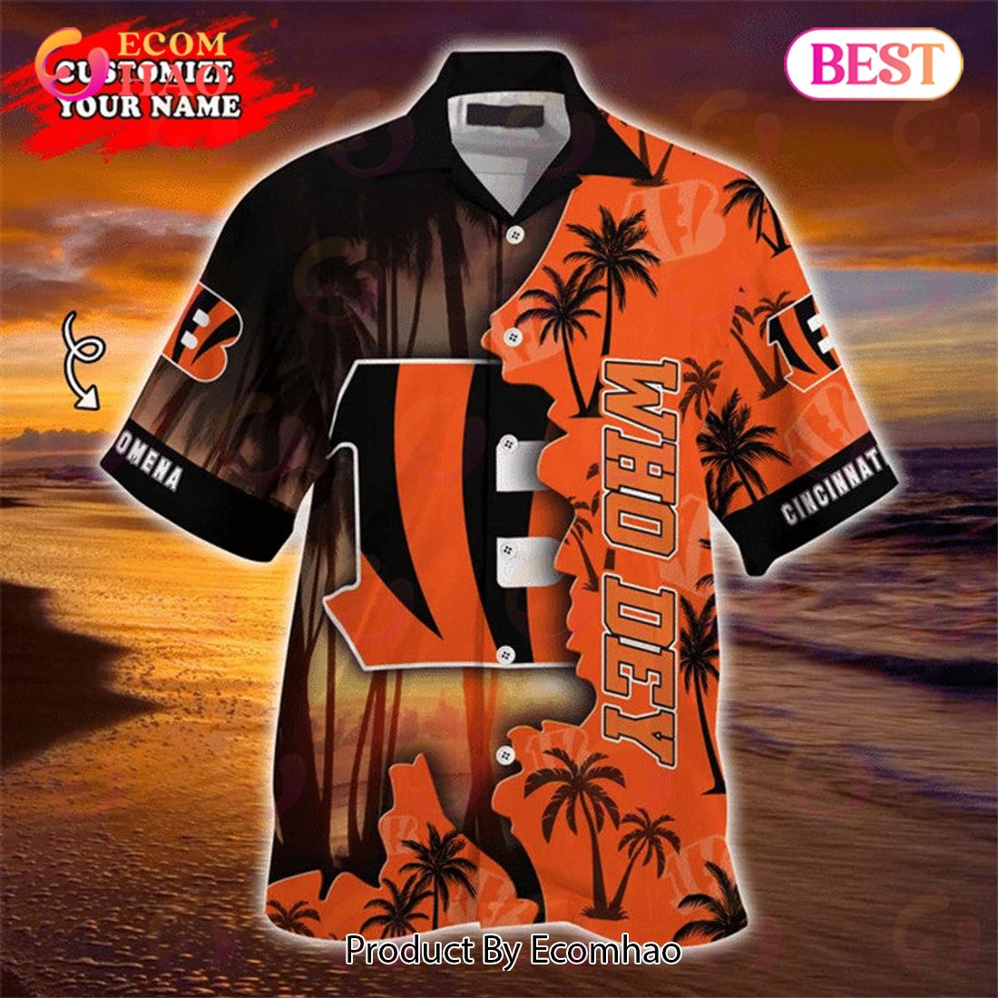 SALE NFL Cincinnati Bengals Hawaiian Shirt Mascot Customize Your Name