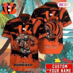 SALE NFL Cincinnati Bengals Hawaiian Shirt Mascot Customize Your Name