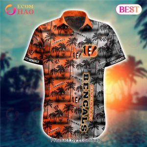 SALE NFL Cincinnati Bengals Hawaiian Shirt Palm Tree Pattern