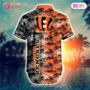 SALE NFL Cincinnati Bengals Hawaiian Shirt Palm Tree Pattern
