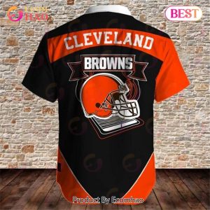 SALE NFL Cleveland Browns Hawaiian Shirt Fireball Button Short Sleeve