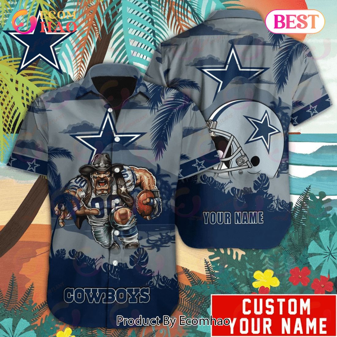 Dallas Cowboys Mascot Personalized Hawaiian Shirt Dallas Cowboys -  StirTshirt