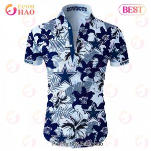 SALE NFL Dallas Cowboys Hawaiian Shirt Tropical Flower Short Sleeve