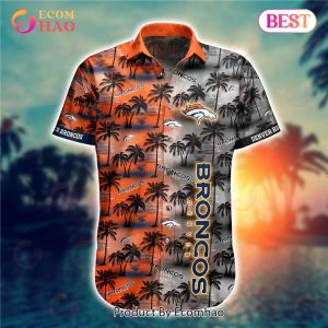 SALE NFL Denver Broncos Hawaiian Shirt Palm Tree Pattern SALE NFL Denver Broncos Hawaiian Shirt Palm Tree Pattern