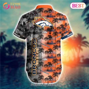 SALE NFL Denver Broncos Hawaiian Shirt Palm Tree Pattern