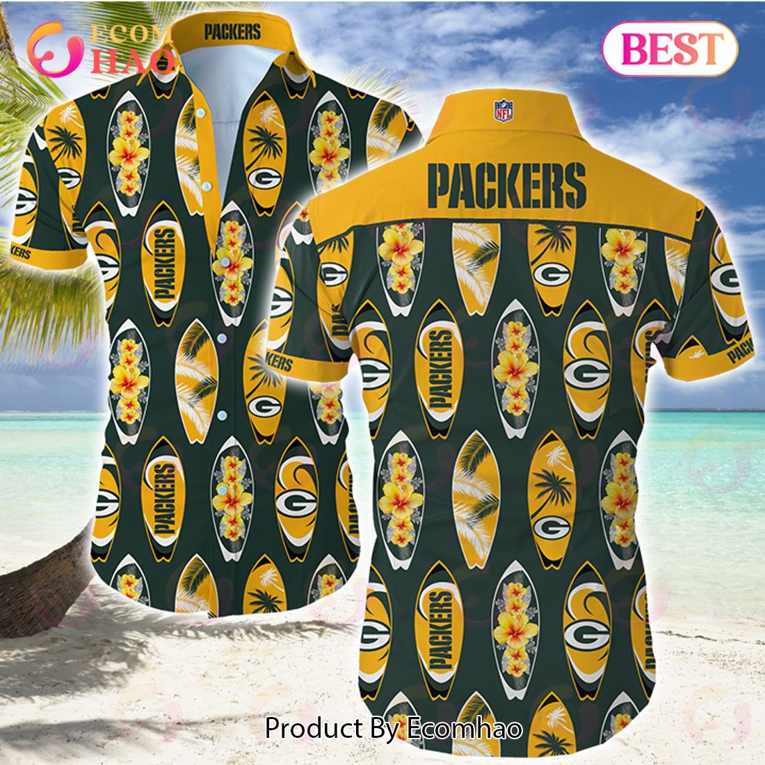 SALE NFL Funny Green Bay Packers Hawaiian Hawaiian Shirt For Men - Ecomhao  Store